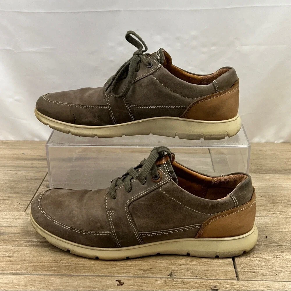 Ecco Mens Ennio Retro Sneaker Oxford Shoes Brown Nubuck Leather‎ Size 44